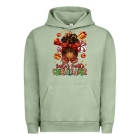Pigment Oil Green santa's favorite cheerleader afro messy bun Urban Hoodie - texasbilliewilder