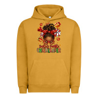 Pigment Peanut Butter santa's favorite cheerleader afro messy bun Urban Hoodie - texasbilliewilder