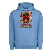 Pigment Pebble Blue santa's favorite cheerleader afro messy bun Urban Hoodie - texasbilliewilder