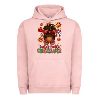 Pigment Salmon santa's favorite cheerleader afro messy bun Urban Hoodie - texasbilliewilder