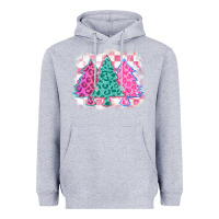 Heather Grey christmas leopard trees Heavyweight Hoodie - MaliasSmallBusiness