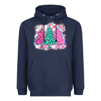 Navy christmas leopard trees Heavyweight Hoodie - MaliasSmallBusiness