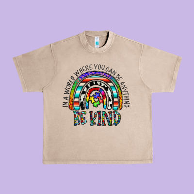 In A World Where You Can Be Anything Be Kind Urban Heavy Tee Designed By Cowhidedigitalart