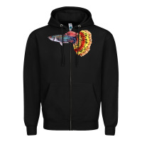 Black Guppy Fish Zipper Hoodie - LillyAllenDesigns