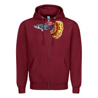 Burgundy Guppy Fish Zipper Hoodie - LillyAllenDesigns