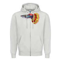 Dove Grey Guppy Fish Zipper Hoodie - LillyAllenDesigns