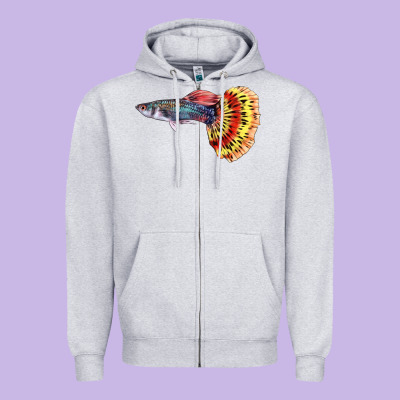 Guppy Fish Zipper Hoodie Designed By Lillyallendesigns