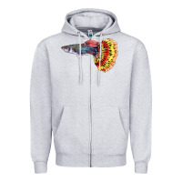 Heather Grey Guppy Fish Zipper Hoodie - LillyAllenDesigns