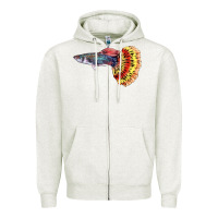 Oatmeal Heather Guppy Fish Zipper Hoodie - LillyAllenDesigns
