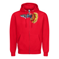 Red Guppy Fish Zipper Hoodie - LillyAllenDesigns
