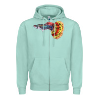 Seafoam Guppy Fish Zipper Hoodie - LillyAllenDesigns
