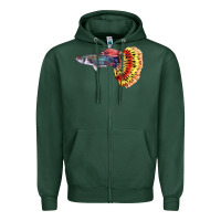 Sports Green Guppy Fish Zipper Hoodie - LillyAllenDesigns