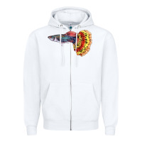 White Guppy Fish Zipper Hoodie - LillyAllenDesigns