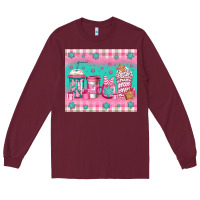 Burgundy pink christmas coffee Long Sleeve Tee - Jasminsmagicworld