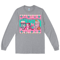 Heather Grey pink christmas coffee Long Sleeve Tee - Jasminsmagicworld