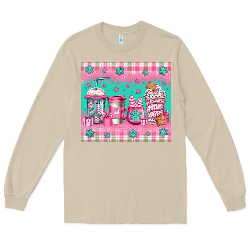 Pink Christmas Coffee Long Sleeve Tee by Jasminsmagicworld | Teevron