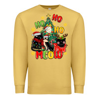 Antique Gold ho ho ho meow Premium Sweatshirt - MaliasSmallBusiness
