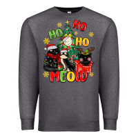 Charcoal Heather ho ho ho meow Premium Sweatshirt - MaliasSmallBusiness