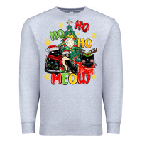 Heather Grey ho ho ho meow Premium Sweatshirt - MaliasSmallBusiness