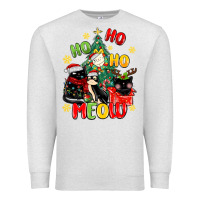 Oatmeal Heather ho ho ho meow Premium Sweatshirt - MaliasSmallBusiness