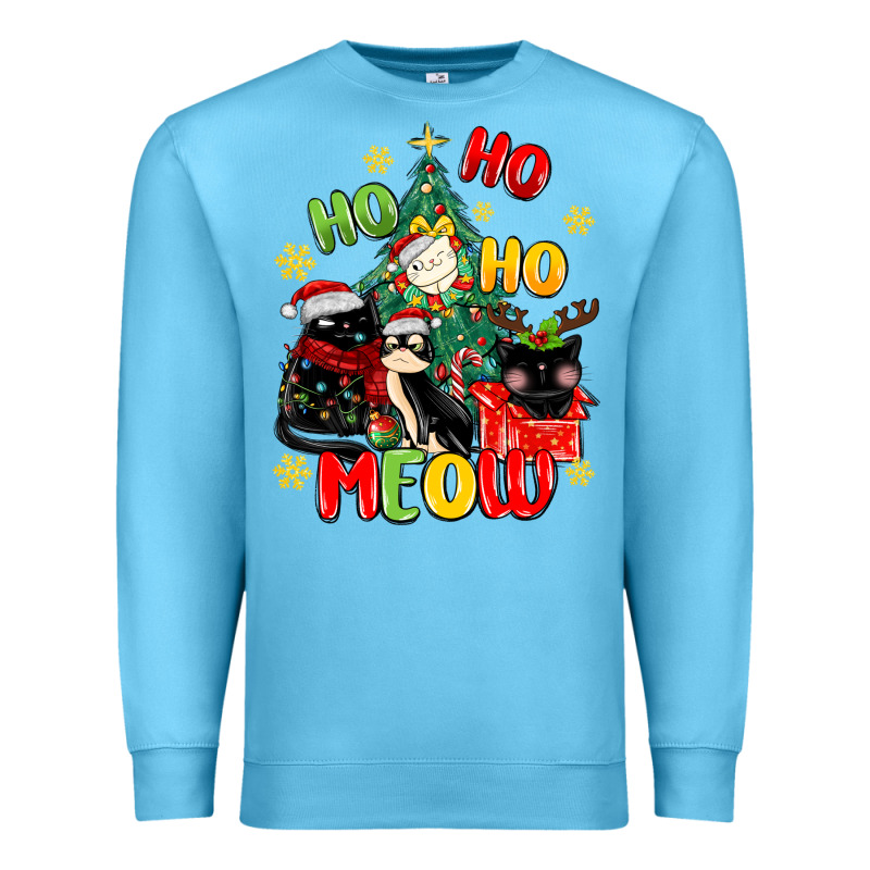Ho Ho Ho Meow Premium Sweatshirt by MaliasSmallBusiness | Teevron