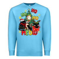 Ocean Blue ho ho ho meow Premium Sweatshirt - MaliasSmallBusiness