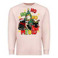Pale Pink ho ho ho meow Premium Sweatshirt - MaliasSmallBusiness