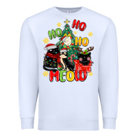 White ho ho ho meow Premium Sweatshirt - MaliasSmallBusiness