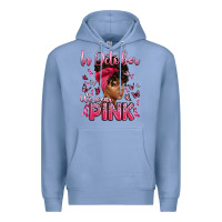 Colony Blue in october we wear pink with afro woman Premium Hoodie - Artiststas