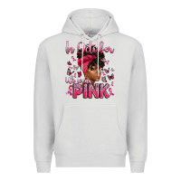 Dove Grey in october we wear pink with afro woman Premium Hoodie - Artiststas