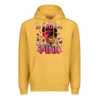 Mustard in october we wear pink with afro woman Premium Hoodie - Artiststas