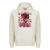 Oatmeal Heather in october we wear pink with afro woman Premium Hoodie - Artiststas
