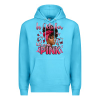 Ocean Blue in october we wear pink with afro woman Premium Hoodie - Artiststas