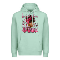 Seafoam in october we wear pink with afro woman Premium Hoodie - Artiststas
