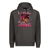 Smoke in october we wear pink with afro woman Premium Hoodie - Artiststas