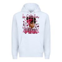 White in october we wear pink with afro woman Premium Hoodie - Artiststas