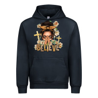 Navy believe praying caucasian messy bun Urban Hoodie - texasbilliewilder