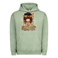 Pigment Oil Green believe praying caucasian messy bun Urban Hoodie - texasbilliewilder