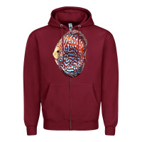 Burgundy Discus Fish Zipper Hoodie - LillyAllenDesigns