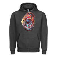 Charcoal Heather Discus Fish Zipper Hoodie - LillyAllenDesigns