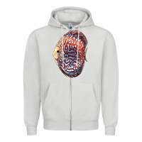 Dove Grey Discus Fish Zipper Hoodie - LillyAllenDesigns