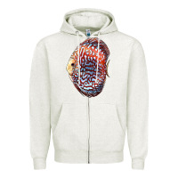 Oatmeal Heather Discus Fish Zipper Hoodie - LillyAllenDesigns