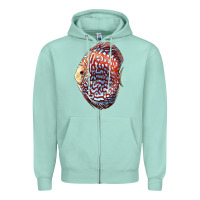 Seafoam Discus Fish Zipper Hoodie - LillyAllenDesigns