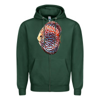 Sports Green Discus Fish Zipper Hoodie - LillyAllenDesigns