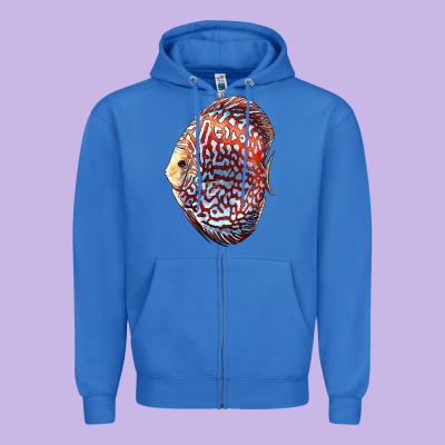 Discus Fish Zipper Hoodie Designed By Lillyallendesigns