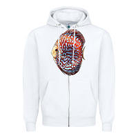 White Discus Fish Zipper Hoodie - LillyAllenDesigns