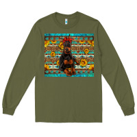 Army Green doberman with western background Long Sleeve Tee - Artiststas