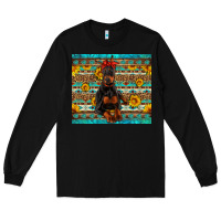 Black doberman with western background Long Sleeve Tee - Artiststas