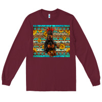 Burgundy doberman with western background Long Sleeve Tee - Artiststas