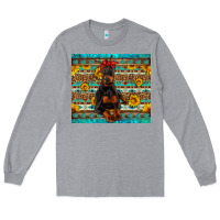 Heather Grey doberman with western background Long Sleeve Tee - Artiststas